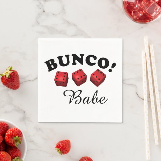Bunco Dice en Babe Tekst Servet (Insitu)