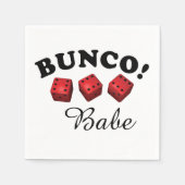 Bunco Dice en Babe Tekst Servet (Voorkant)