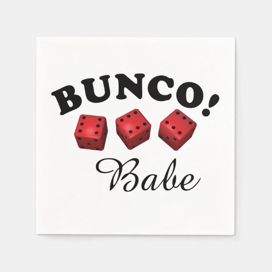Bunco Dice en Babe Tekst Servet (Voorkant)