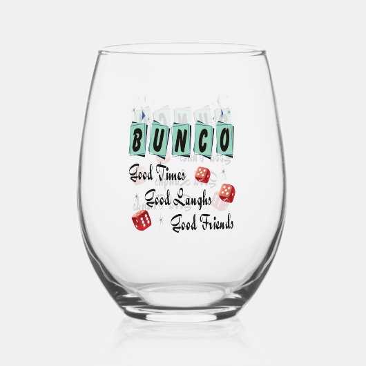 Bunco Dice Friend Wijnglas Zonder Voet (Voorkant)