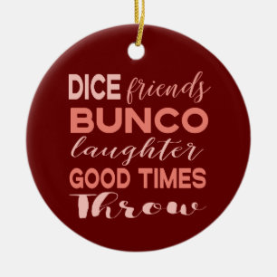 Bunco Dice Friends kerst Keramisch Ornament
