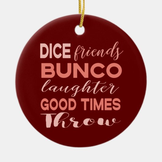 Bunco Dice Friends kerst Keramisch Ornament (Voorkant)