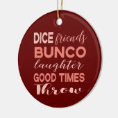Bunco Dice Friends kerst Keramisch Ornament (Links)
