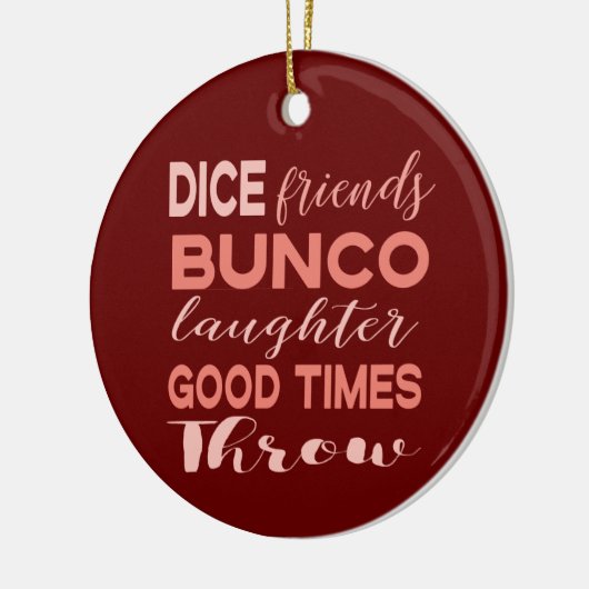 Bunco Dice Friends kerst Keramisch Ornament (Links)