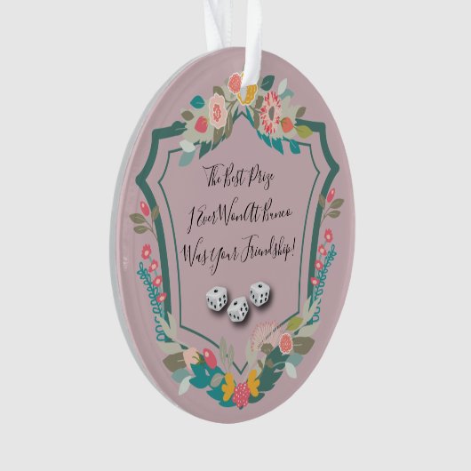 Bunco Dice Friendship Player Floral Ornament (voorkant)