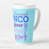 Bunco Dice Friendship Typography Fun Latte Mok (Rechterhoek)