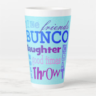 Bunco Dice Friendship Typography Fun Latte Mok