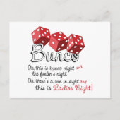 Bunco Dice Game Briefkaart (Voorkant)