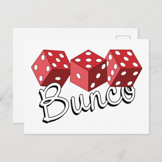 Bunco Dice Game Briefkaart (Voorkant / Achterkant)