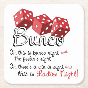 Bunco Dice Game Kartonnen Onderzetters