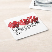 Bunco Dice Game Kartonnen Onderzetters (Schuin)