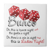 Bunco Dice Game Tegeltje (Voorkant)