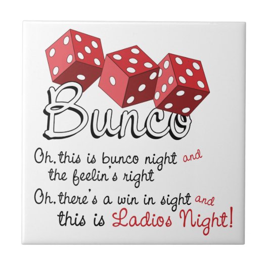 Bunco Dice Game Tegeltje (Voorkant)