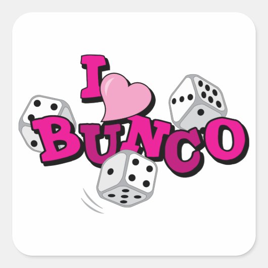 Bunco Dice Game Vierkante Sticker (Voorkant)