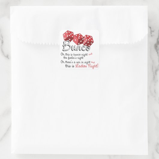 Bunco Dice Game Vierkante Sticker (Tas)