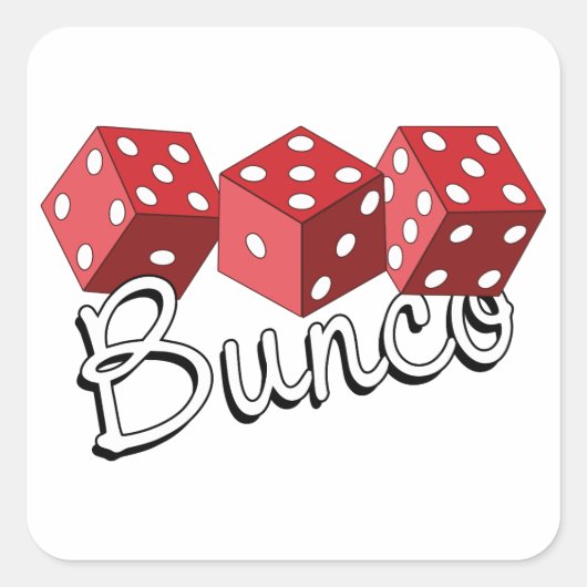 Bunco Dice Game Vierkante Sticker (Voorkant)