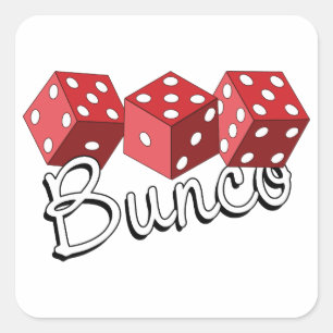 Bunco Dice Game Vierkante Sticker