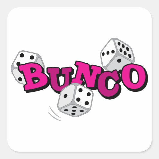 Bunco Dice Game Vierkante Sticker (Voorkant)