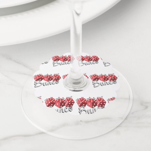 Bunco Dice Game Wijnglaslabel (Dichtbij)