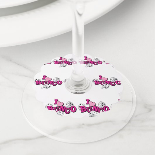 Bunco Dice Game Wijnglaslabel (Dichtbij)
