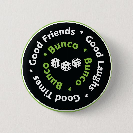 bunco dice , goede vrienden ronde button 5,7 cm (Voorkant)
