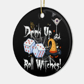 Bunco Dice Halloween Drink Omhoog en Roll Witches Keramisch Ornament (Links)