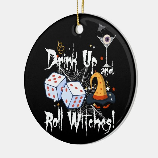 Bunco Dice Halloween Drink Omhoog en Roll Witches Keramisch Ornament (Links)