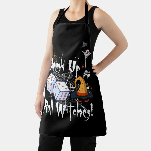 Bunco Dice Halloween Drink Omhoog en Roll Witches  Schort (Insitu)