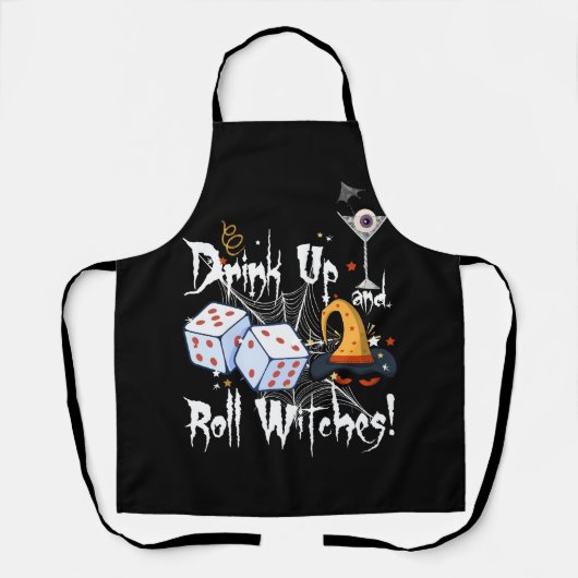 Bunco Dice Halloween Drink Omhoog en Roll Witches  Schort (Voorkant)