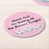 Bunco Dice-Onderzetters Ronde Kartonnen Onderzetter (Gebogen)