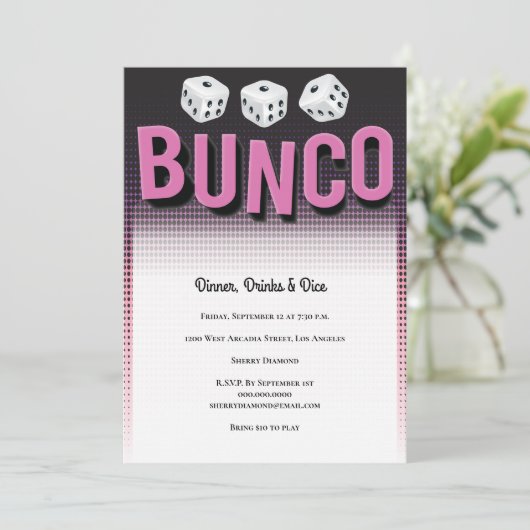 Bunco Dice Party Kaart (Staand voorkant)