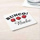 Bunco Dice Sixes Bunco Babe Kartonnen Onderzetters (Schuin)
