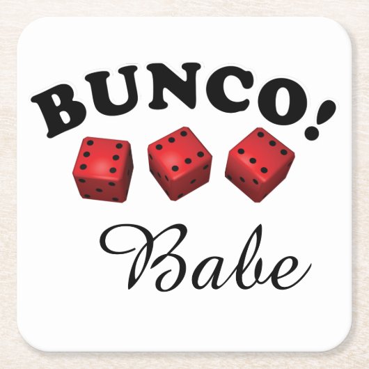 Bunco Dice Sixes Bunco Babe Kartonnen Onderzetters (Voorkant)