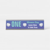 Bunco Dice Table One Number Bureau Naambordje (Voorkant)