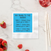Bunco Directions Napkin in Blue Servet (Insitu)
