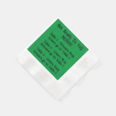 Bunco Directions Napkin in Green Servet (Hoek)