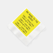 Bunco Directions Napkin in Yellow Servet (Hoek)