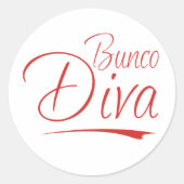 bunco diva ronde sticker (Voorkant)