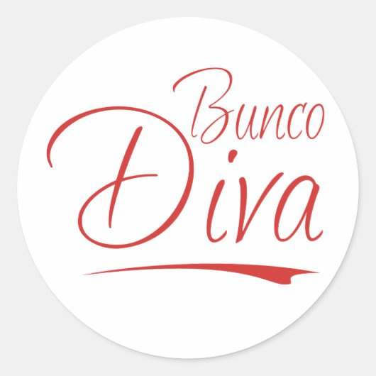 bunco diva ronde sticker (Voorkant)
