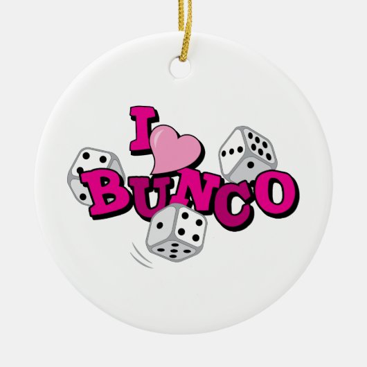 Bunco Dobbelspel Keramisch Ornament (Voorkant)
