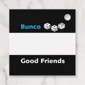 Bunco dobbelstenen goede tijden goede vrienden cad bedankjes labels (Achterkant)