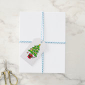 Bunco dobbelstenen kerstboom cadeaulabel (Met Touw)