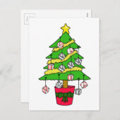 Bunco dobbelstenen kerstboom feestdagenkaart (Voorkant / Achterkant)