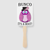 Bunco dobbelstenen spel Elegante schattige uil Handwaaier (Achterkant)