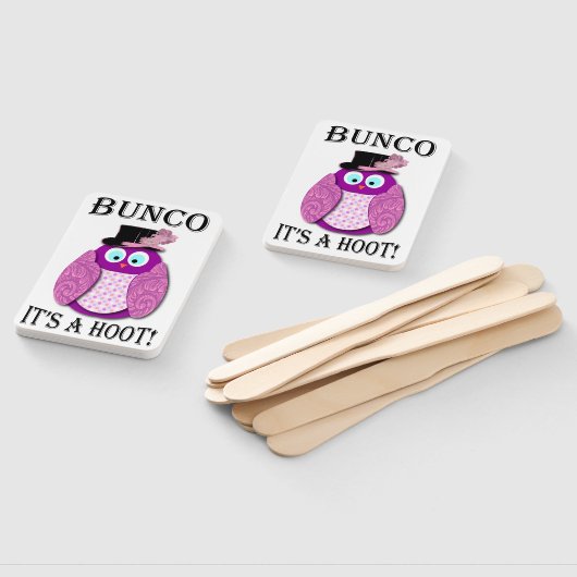Bunco dobbelstenen spel Elegante schattige uil Handwaaier (Niet-gemonteerd)