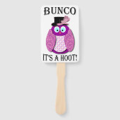 Bunco dobbelstenen spel Elegante schattige uil Handwaaier (Voorkant)