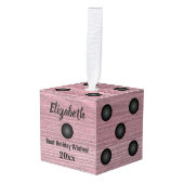 Bunco dobbelt Rustieke Roze Gestemde Houten Decoratie (Voorkant hoekig)