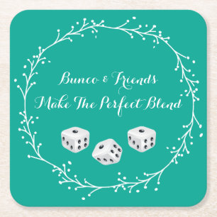 Bunco en Friends Bunco Party Beverage Coaster Kartonnen Onderzetters