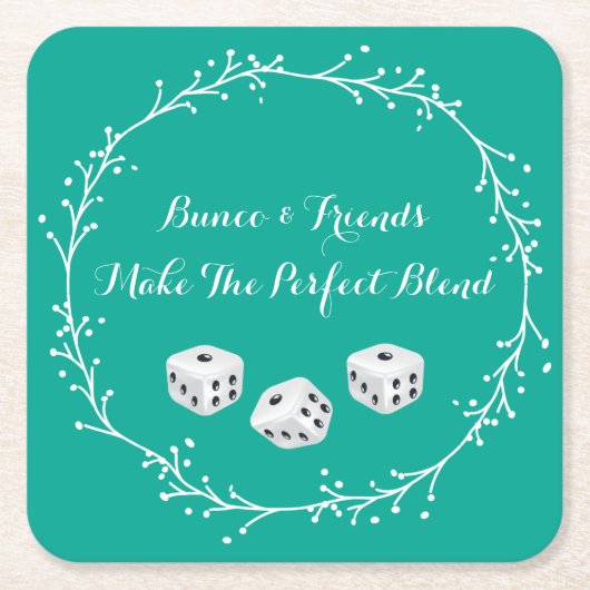 Bunco en Friends Bunco Party Beverage Coaster Kartonnen Onderzetters (Voorkant)