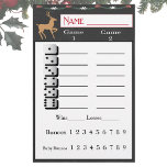 Bunco-feestdag — kerstblad flyer<br><div class="desc">Bunco Holiday kerstscore Score Score voor je winter,  de Bunco feestjes. Met een feestelijk bloesem en hert. Ideaal voor twee games van Bunco.</div>